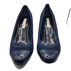 ✨ Dana Buchman Navy Blue Wedge‎ Heels Women's Size 9.5 — Used, Great Condition!